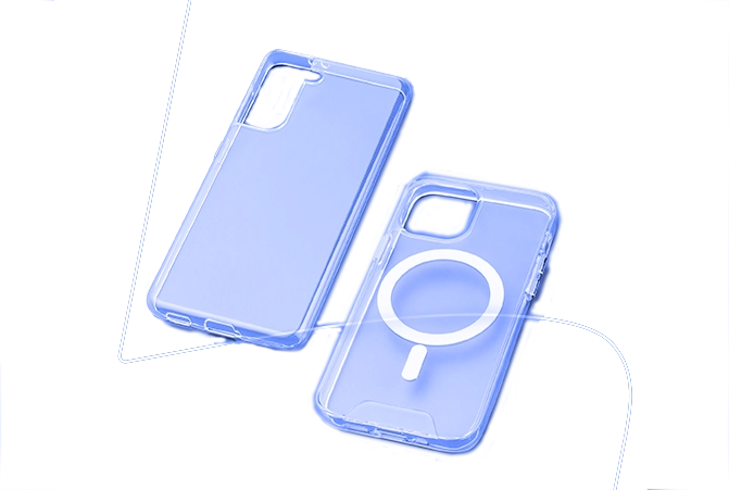 Duas capas de telemóvel transparentes