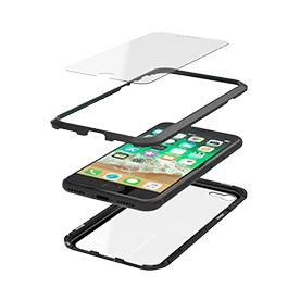 Proteção de ecrã e capa de telemóvel com smartphone